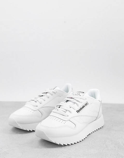 Reebok Classic Leather Ripple trainers in triple white