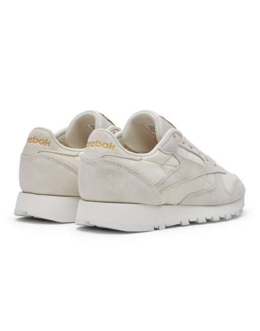 Reebok Classic Leather sneakers in white with gum sole, ASOS