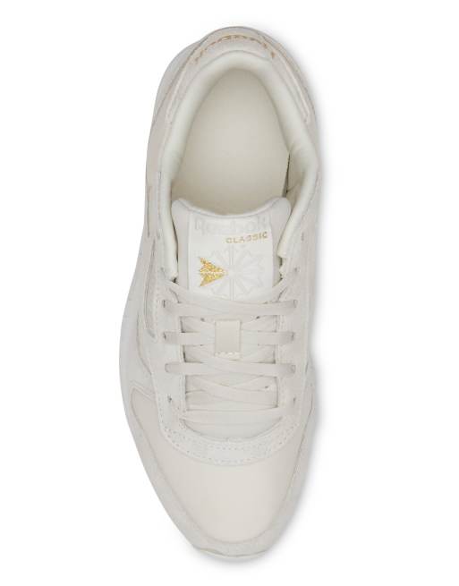 Reebok Classic Leather sneakers in white with gum sole, ASOS