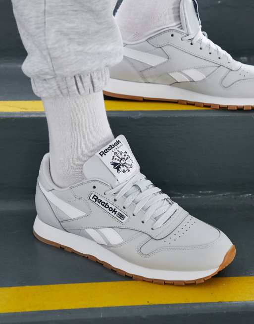 grey and black reebok shoes