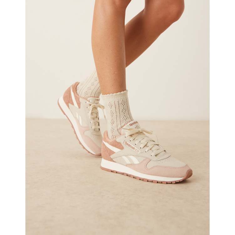 Reebok Classic Leather sneakers in off white and beige | ASOS