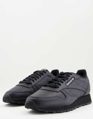 Reebok Classic Leather Sneakers In Triple Black