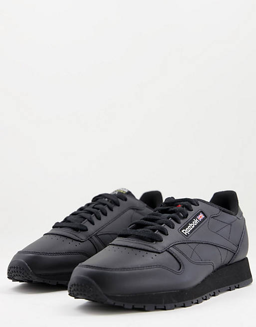 Reebok Classic leather sneakers in triple black | ASOS
