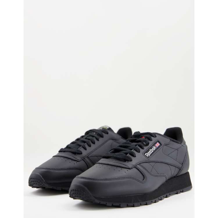 Reebok classic leather store trainers in black leather