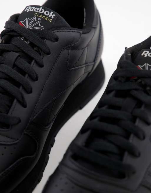 Reebok Classic leather sneakers in triple black