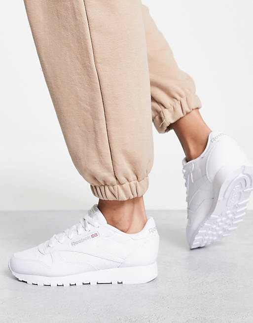 Reebok Classic Leather Sneakers in Triple White