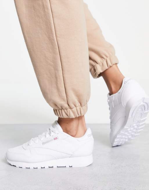 Reebok Classic Leather Sneakers in Triple White