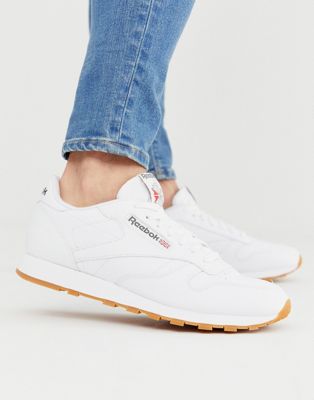 reebok white leather sneakers