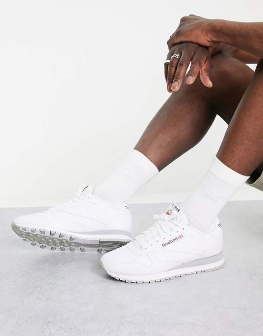 Indsprøjtning Eksamensbevis kun Reebok Classic Leather sneakers in white and gray | ASOS