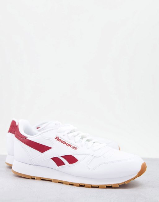 Reebok Classic Leather sneakers in and red - WHITE | ASOS