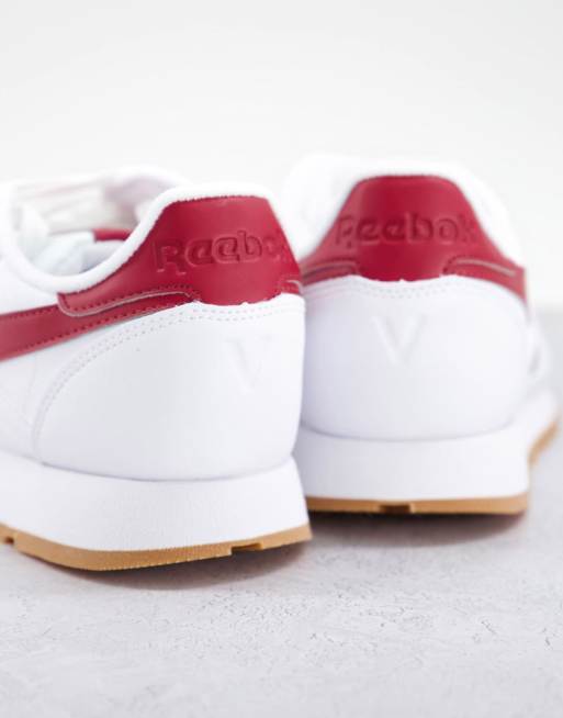 primer ministro Buscar Apellido Reebok Classic Leather sneakers in white and red - WHITE | ASOS