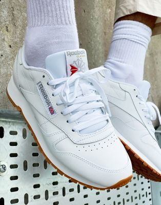 onderwerp Midden etiquette Reebok Classic Leather sneakers in white with gum sole | ASOS