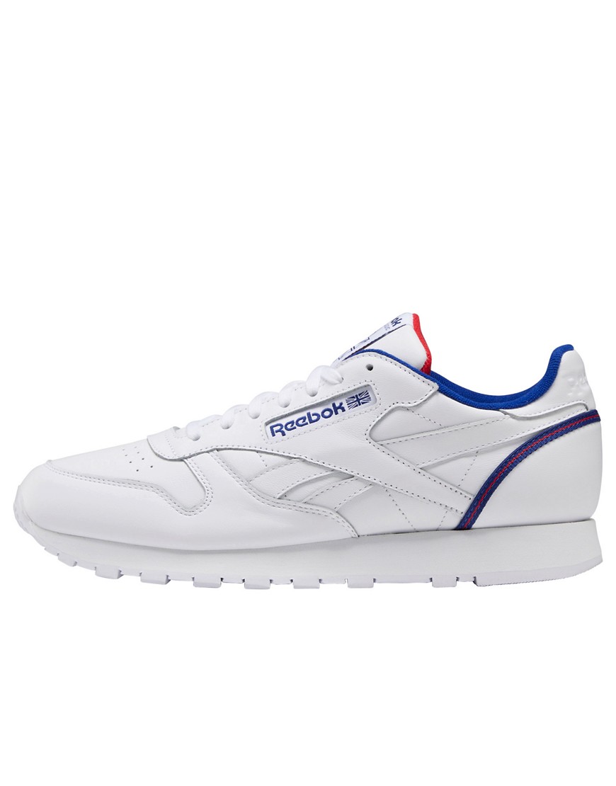 REEBOK CLASSIC LEATHER SNEAKERS IN WHITE WITH RED VECTOR,FW7782