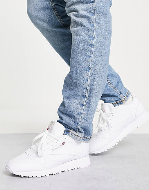 Reebok Classic Leather Sneakers In White With Gum Sole | lupon.gov.ph