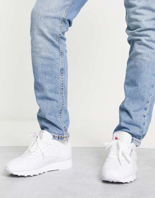 Húmedo zapatilla malta Reebok Classic Leather sneakers in white | ASOS