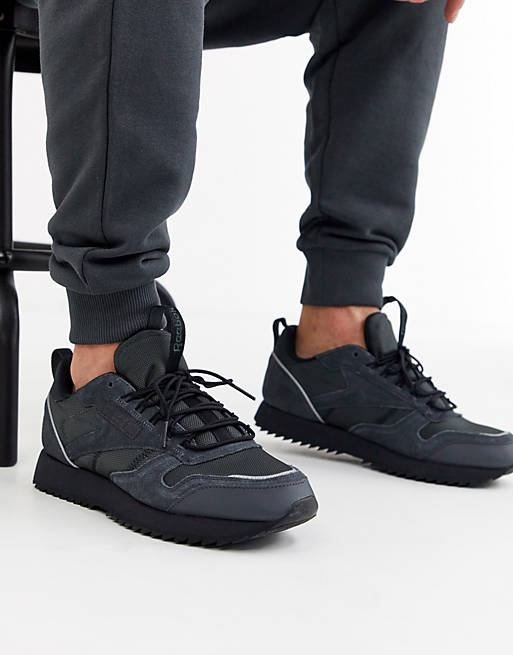 Reebok classic leather sneakers trail edition black | ASOS