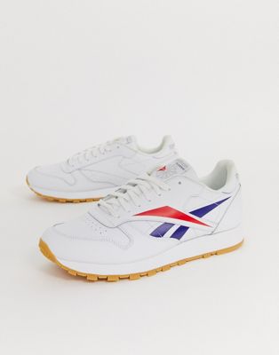 Reebok classic leather overbranded vector in white ASOS