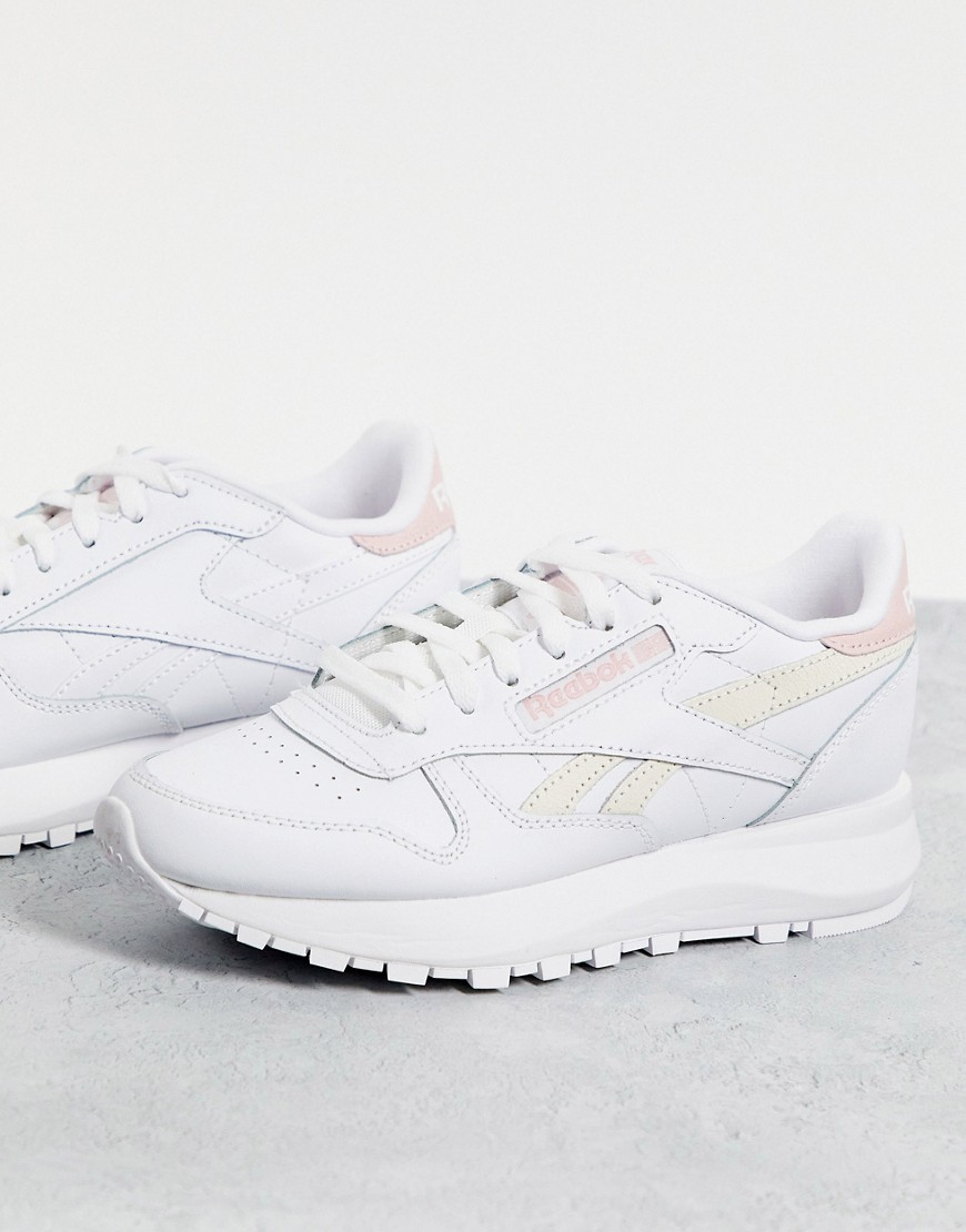 Reebok Classic Leather SP sneakers in white and porcelain pink