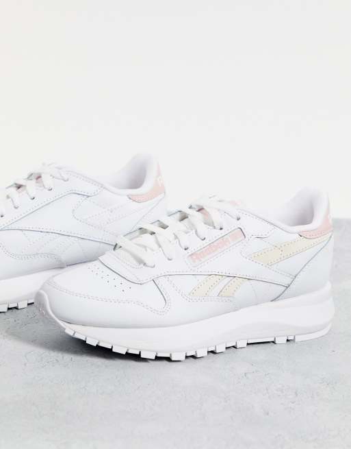 bijvoeglijk naamwoord capsule plastic Reebok Classic Leather SP trainers in white and pastel pink | ASOS