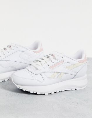 Reebok classic leather sp trainers in white and pink