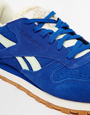 reebok classic leather suede retro trainers navy blue m43014