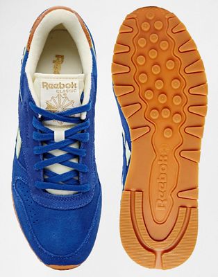reebok classic leather suede retro trainers navy blue m43014