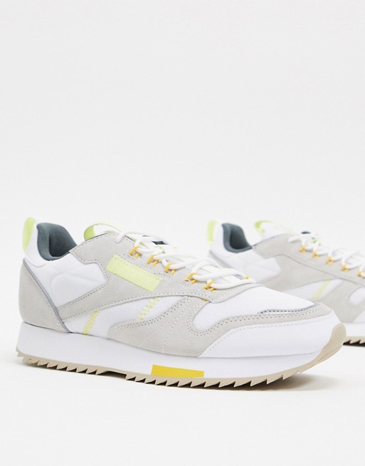 Reebok classic leather trail ripple trainers in white