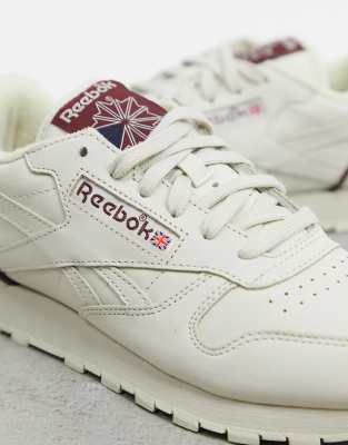 reebok classic beige leather trainers