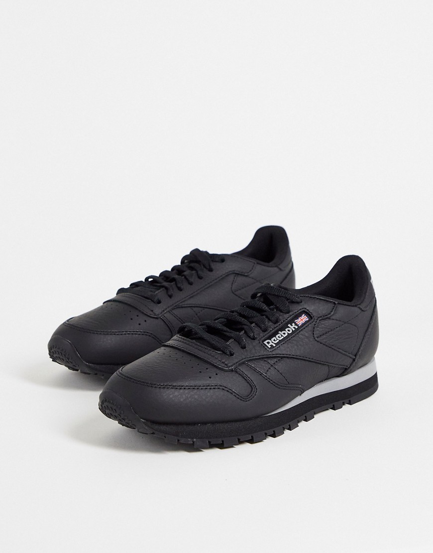 Reebok Classic Leather trainers in black and grey