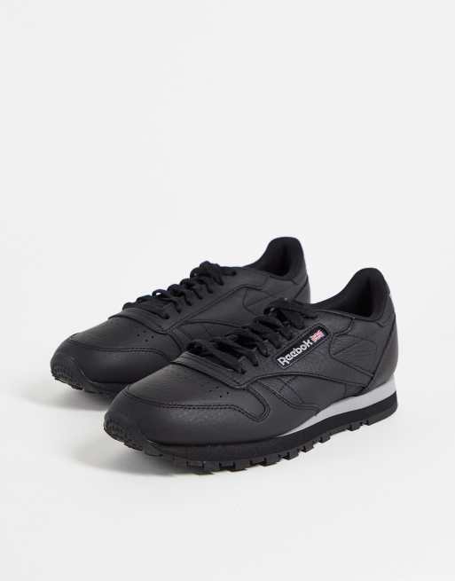 Reebok Classic Leather trainers in black and grey | ASOS