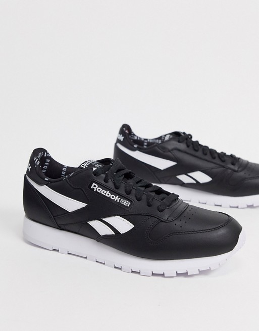 Reebok Classic Leather trainers in black