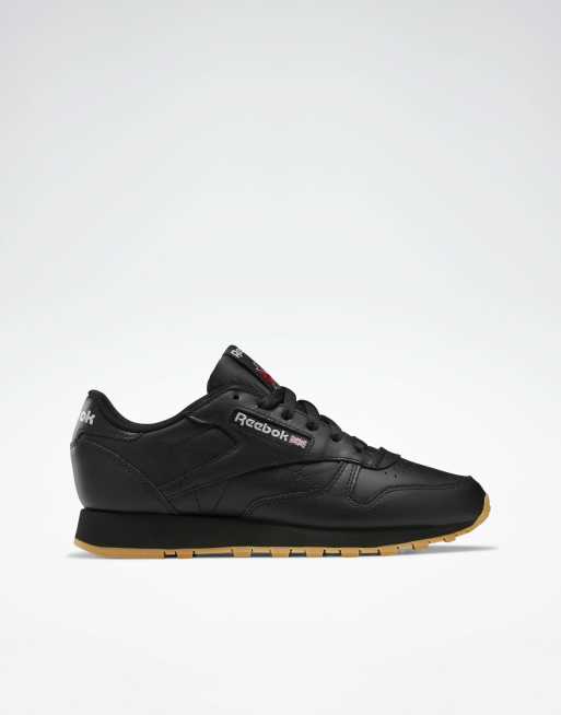 Reebok classic leather trainers in black | ASOS