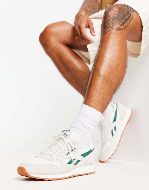 Reebok Classic leather trainers in and green ASOS