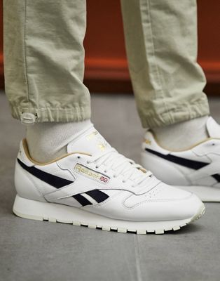 Reebok Classic Leather trainers in premium white leather | ASOS