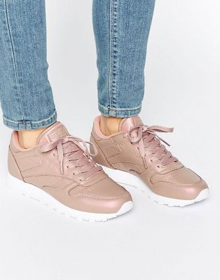reebok classic rose gold trainers