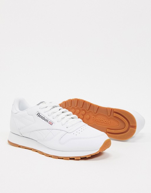 Reebok Classic leather trainers in white 49797
