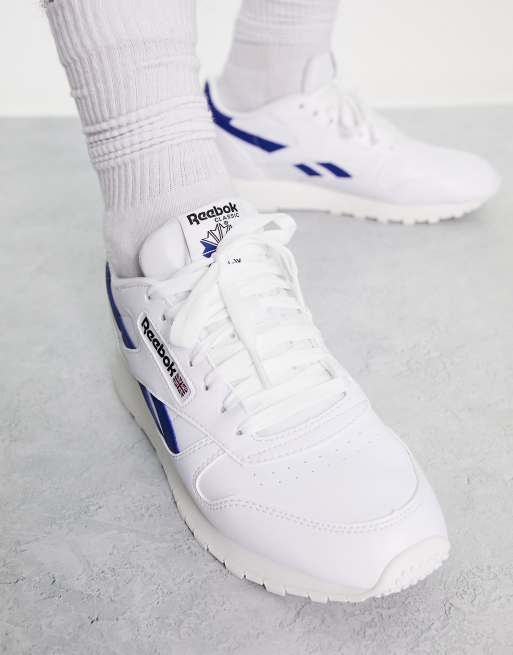 Reebok Leather trainers white and blue