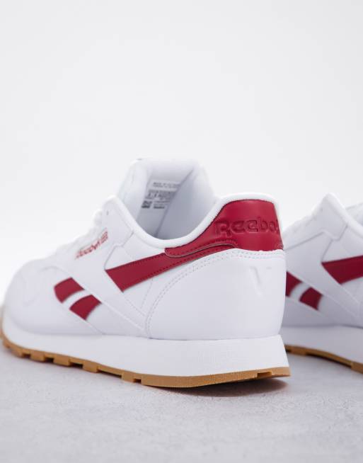 Reebok Classic Leather trainers in white and red WHITE