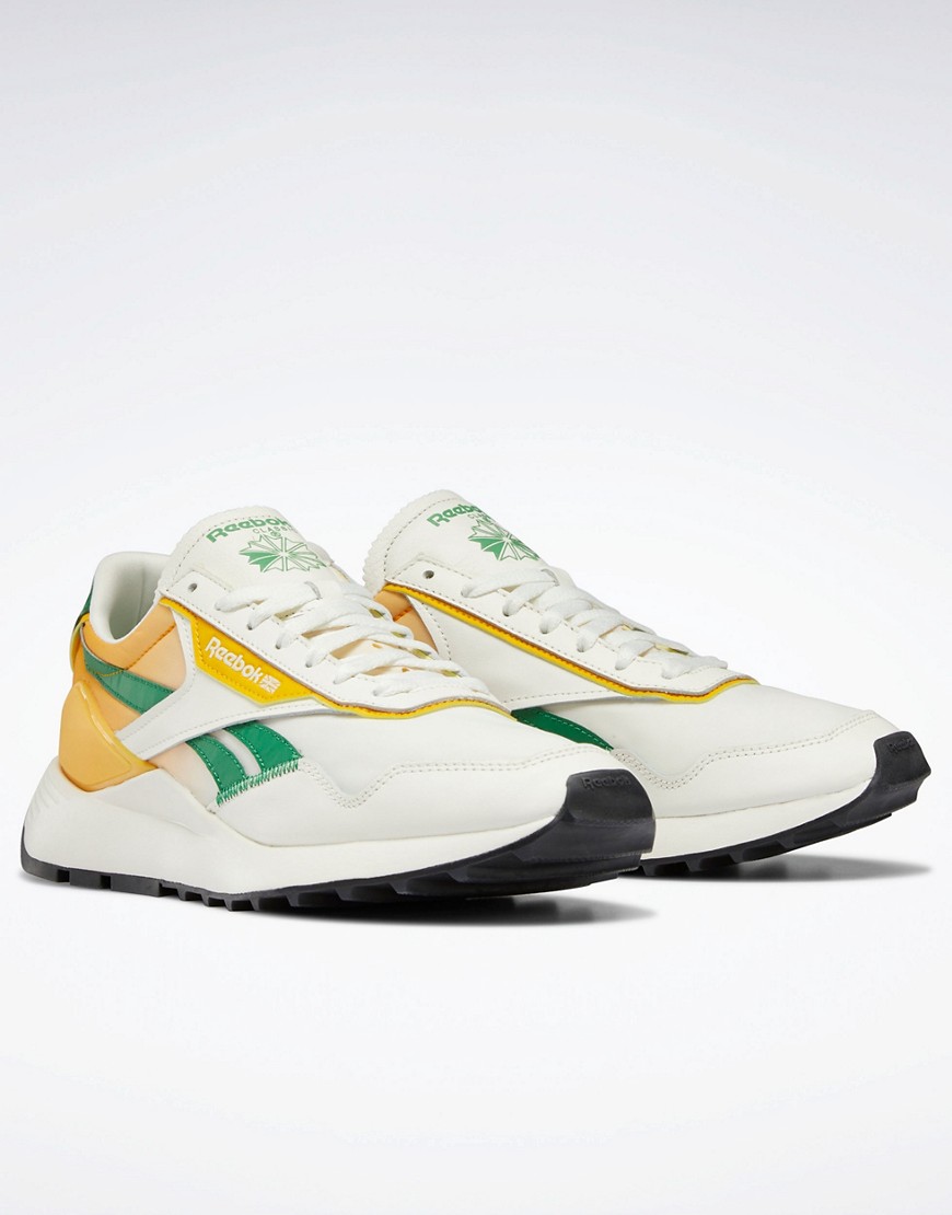 Reebok Classic Legacy AZ sneakers in chalk and yellow-White
