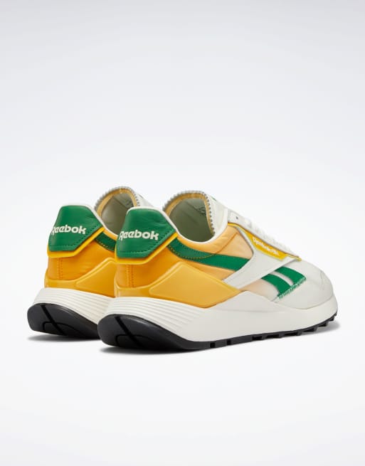 Green and store yellow reebok