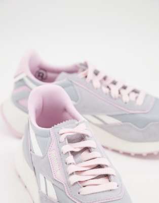 grey and pink reebok