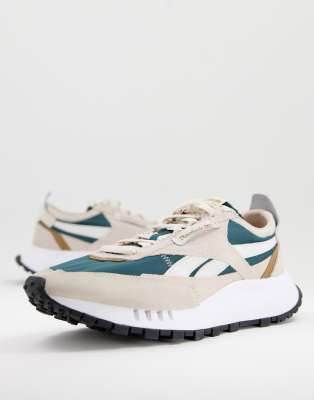 Reebok Classic Legacy Sneakers In Beige And Forest Green-neutral In Neutral