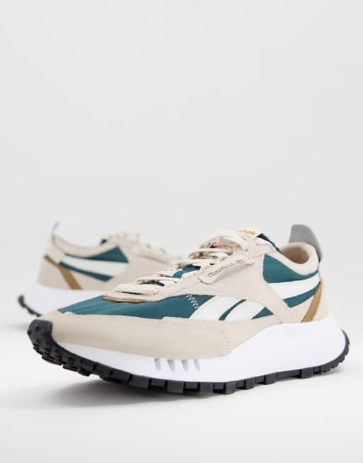 Reebok Classic Legacy sneakers in beige and forest green