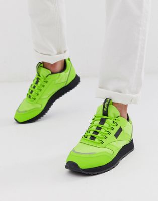 Reebok - Classic - Leren wandelsneakers in groen-Geel