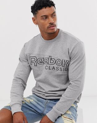 Reebok classic logo sweatshirt in grey 
