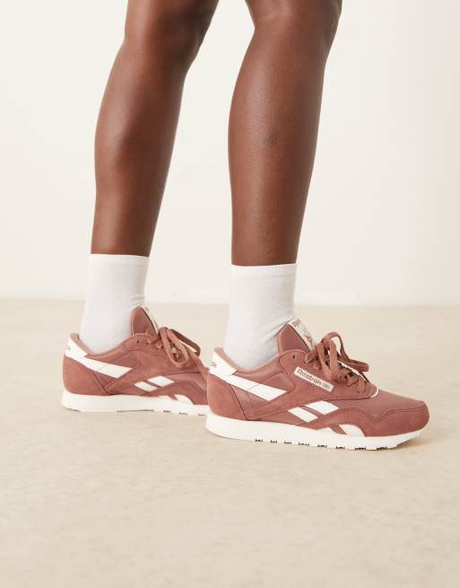 Reebok Classic Nylon sneaker in brown and white detail , 4 of 5