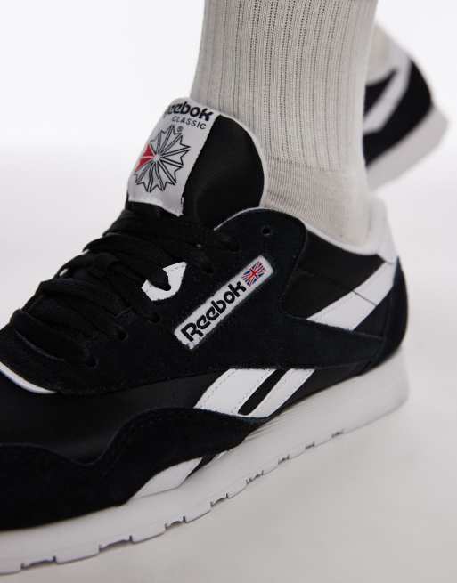 Reebok Classic Nylon Sneaker in Schwarz und WeiB