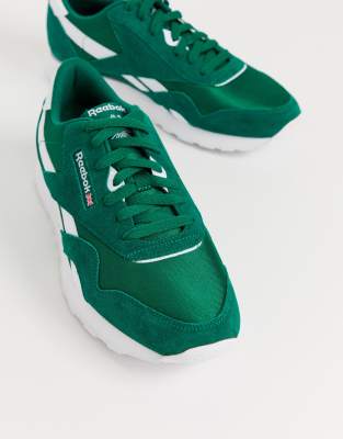 reebok classic green nylon