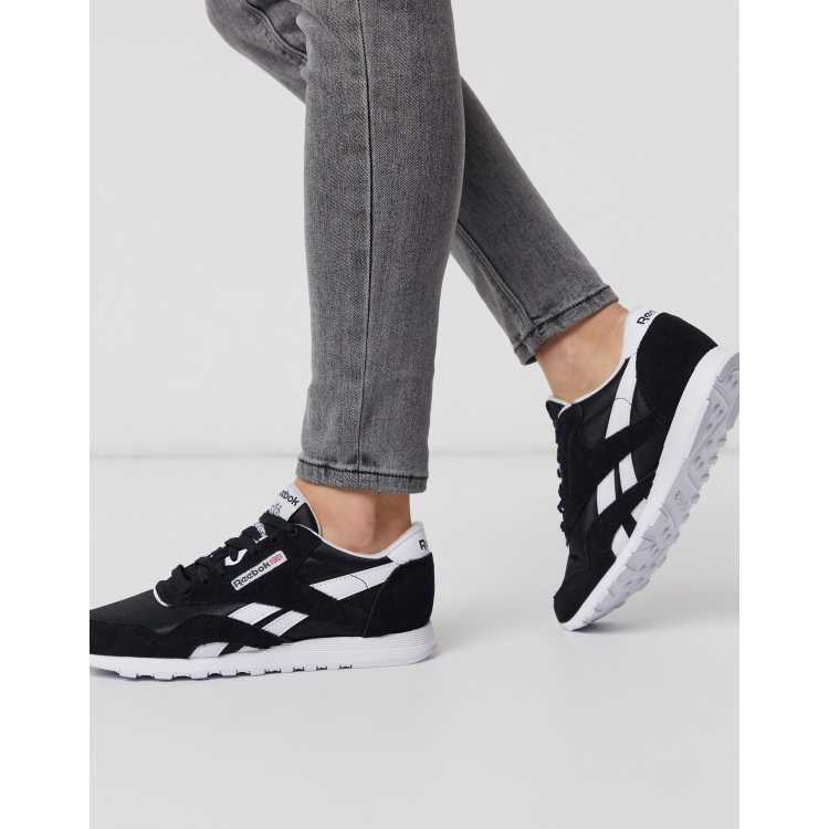 Reebok Classic Nylon sneakers in black and white