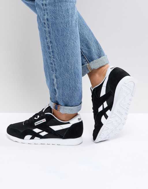 Reebok Classic nylon sneakers black white | ASOS